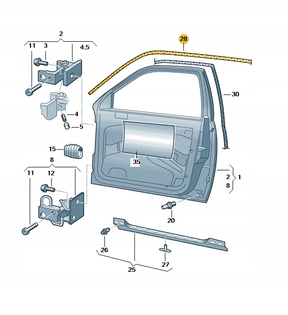 фото №1, Прокладка двері зовнішня ліва перед skoda octavia i 1u9810957a combi