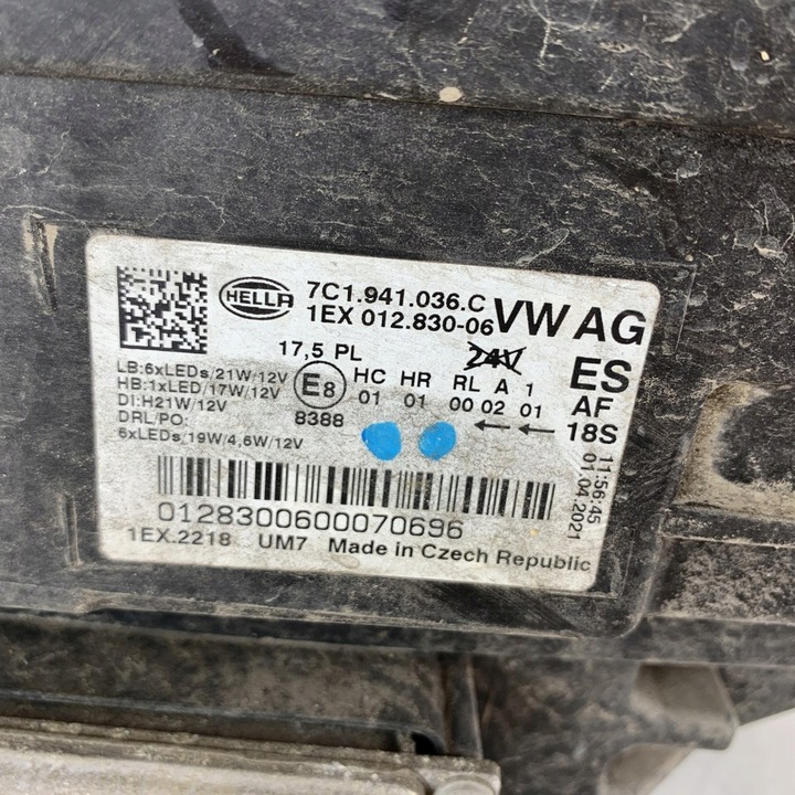 фото №13, Лампа права перед передня full-led комплектна vw crafter ii 7c man tge 21r