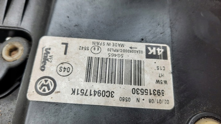 фото №14, Фара левый bi-xenon 3c0941751k vw passat b6 05-10r