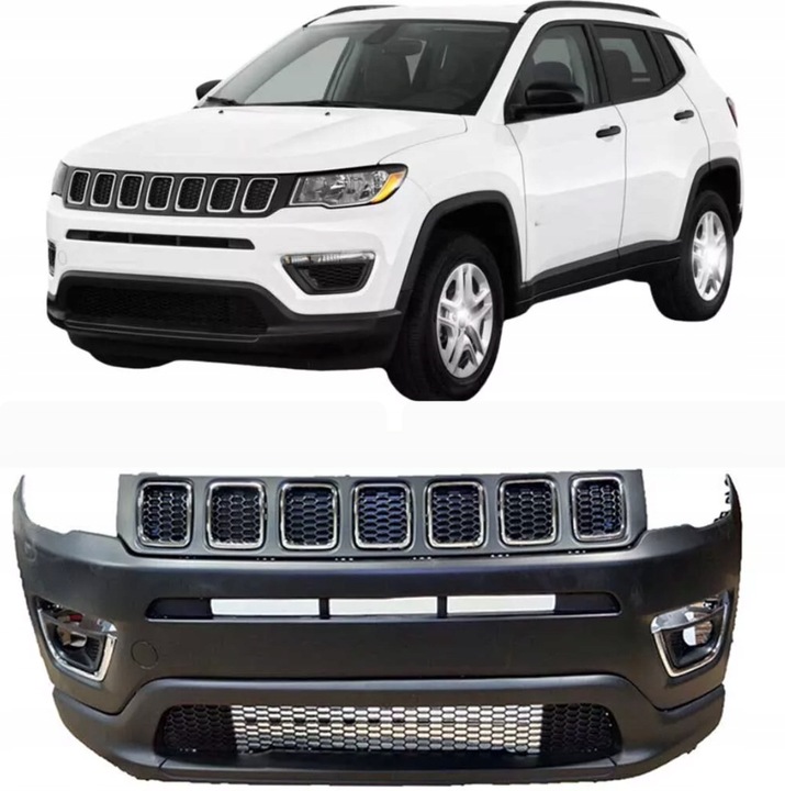 фото №1, Jeep compass 2017-2021 бампер переднє +решітка радіатора +поворотники +протитуманні фари комплект