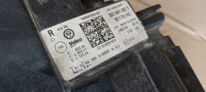 фото №7, Фара передня права vw passat b8 рестайлінг 19-23r повний led 3g1941082t 90175145
