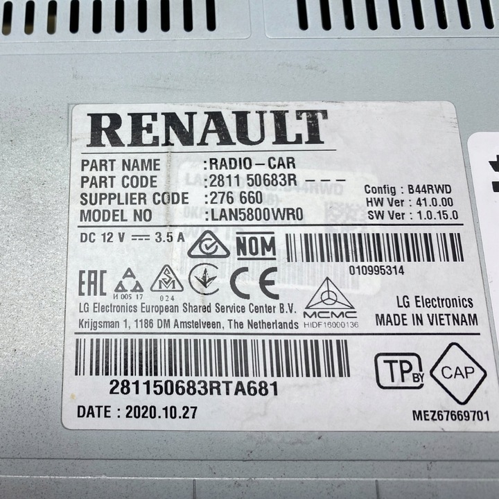 фото №13, Радіо навігація usb carplay андроїд renault 281150683r