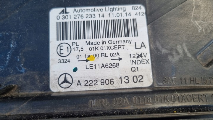 фото №14, Mercedes s-klasa w222 222 фара передня led ліва фара ніч vision
