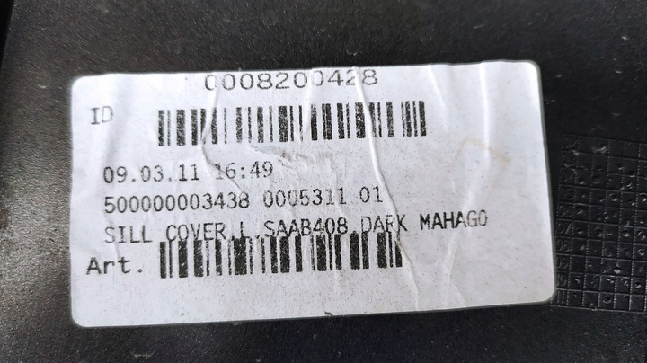 фото №11, Планка накладка пороговая левая saab 9-3 ii