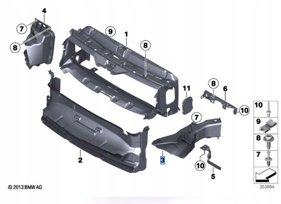 фото №12, Канал воздуха тормоза правые bmw f30 f30n f31 f31n - 51748054230