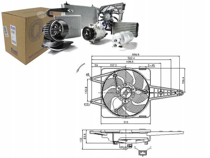 фото №1, Вентилятор радиатор з корпус fiat marea 1.6/1.