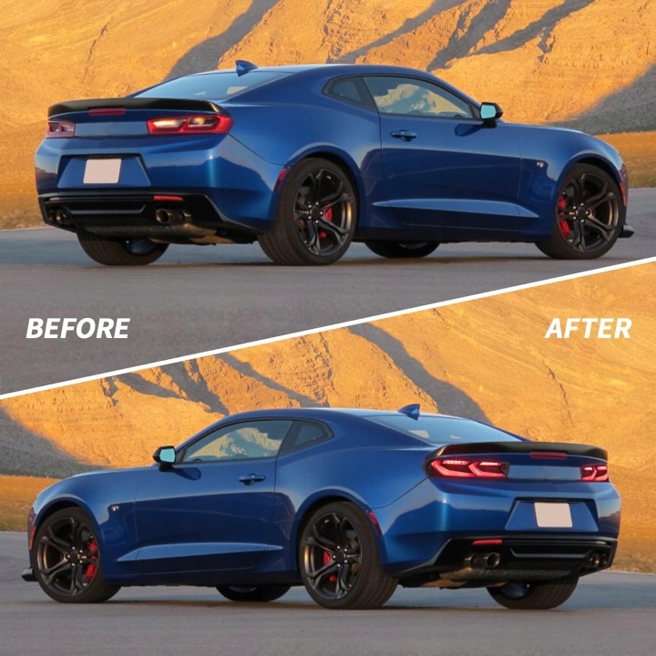 фото №10, Chevrolet camaro 2016- фара лампы зад led комплект vland red + задний eu