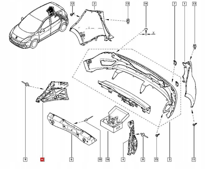 фото №9, Ползун бампера правые зад renault scenic iii 850440007r