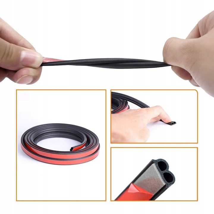 фото №12, Лента уплотнительная прокладка do дверь автомобильных шумопоглощающая 5m