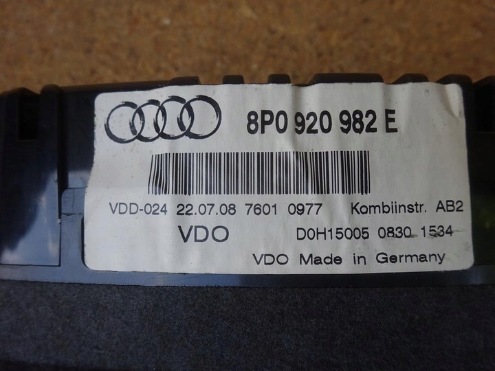 фото №8, Audi a3 8p 2.0 tfsi рестайлінг 08-12 спідометр  прилади 8p0920982e