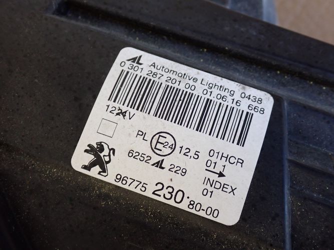 фото №9, Peugeot 308 t9 13- фара лівий лампа ліва 96775230