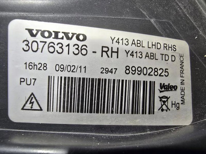 фото №13, Volvo xc60 i 09-13 30763136 bi-xenon поворотний лампа передня права перед
