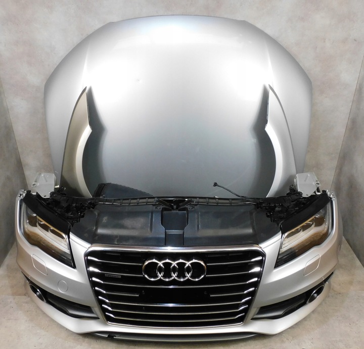 фото №12, Audi a7 c7 4g8 s line комплектный перед бампер лампы капот полный led серебряный