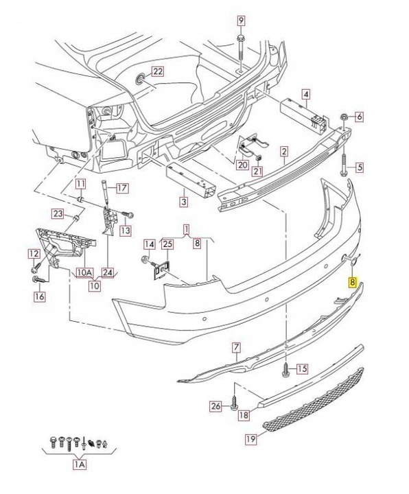 фото №6, Vag hak буксировочный зад audi a5 s5 2008 2011 оригинальный 8t0807441gru