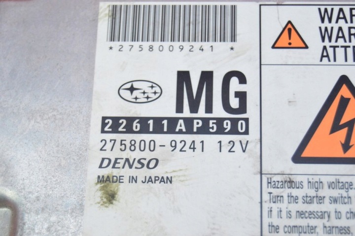 фото №7, Блок керування комп'ютер двигуна 22611ap590 subaru legacy 4 iv 2.0 d 150 km 03-09