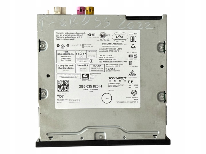 фото №9, Навігація дисплей зчитувач комплект vw t-cross 3g5035820h 5nn919605b