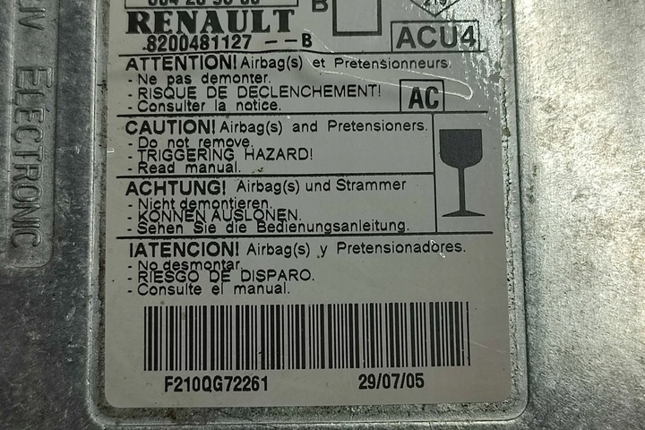 фото №1, Модуль подушка безпеки renault megane ii bm0/1_, cm0/1_ 8200481127 2006