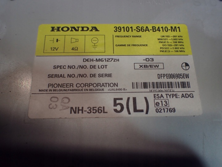 фото №5, Honda civic vii 03-05 рестайлінг магнітола cd 39101s6ab410m1