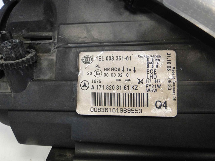 фото №9, Mercedes slk r171 171 лампа ліва звичайна h7