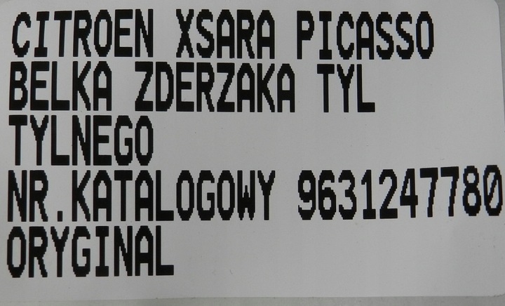фото №10, Балка бампера зад заднього citroen xsara picasso 9631247780