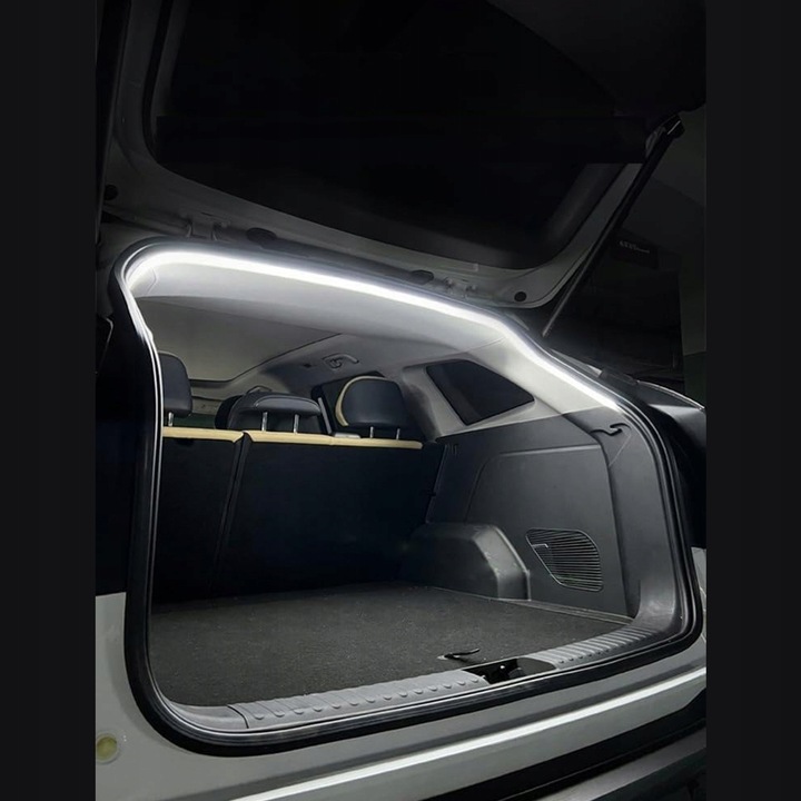 фото №13, Освітлення led стрічка капота двері автомобіль транспортний засіб білий