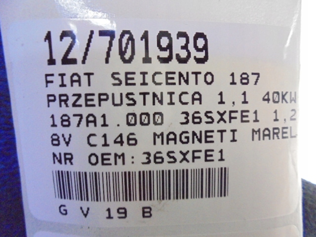 фото №8, Fiat seicento дроссельная заслонка 1.2b 36sxfe1 c146