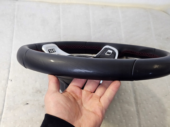 фото №11, Руль мультифункция кожа vw golf vii gti красная нитка 5g0419091hg