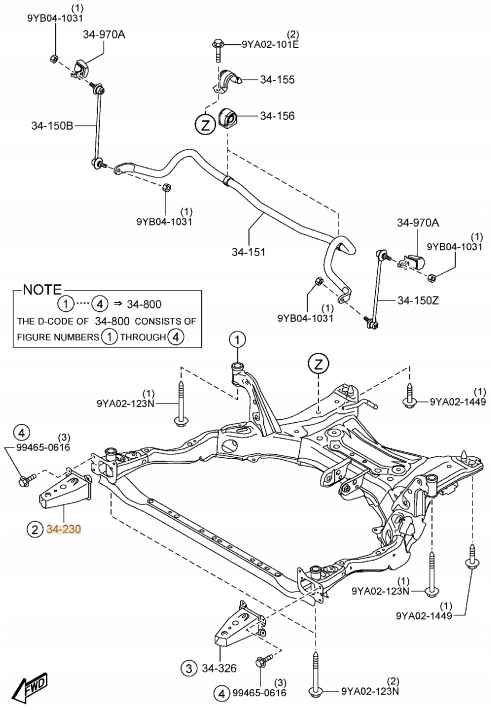 фото №13, Кіль візка кронштейн  підсилювача праве mazda cx-5 3 6 kdy0-34-88x оригінал