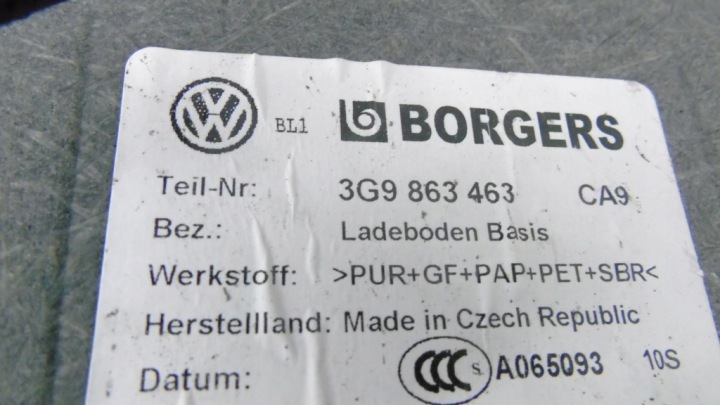 фото №5, Підлога покриття  багажника vw passat b8 універсал 3g9863463