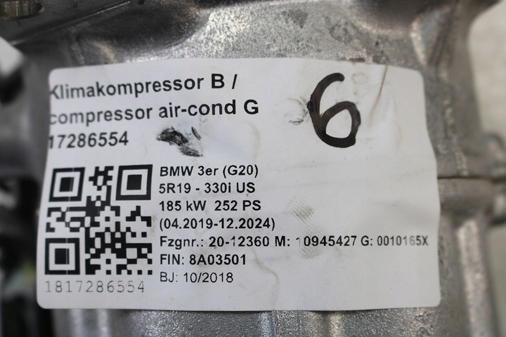 фото №11, Bmw насос кондиціонера 6994082 клімат компресор компресор denso 63at - m440i