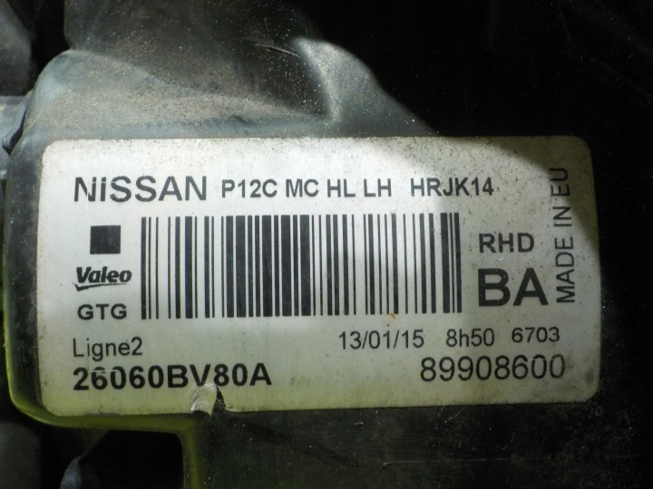 фото №7, Nissan juke f15 рестайлинг 1.2 b 15r 5d фара левая перед 26060bv80a 89908600