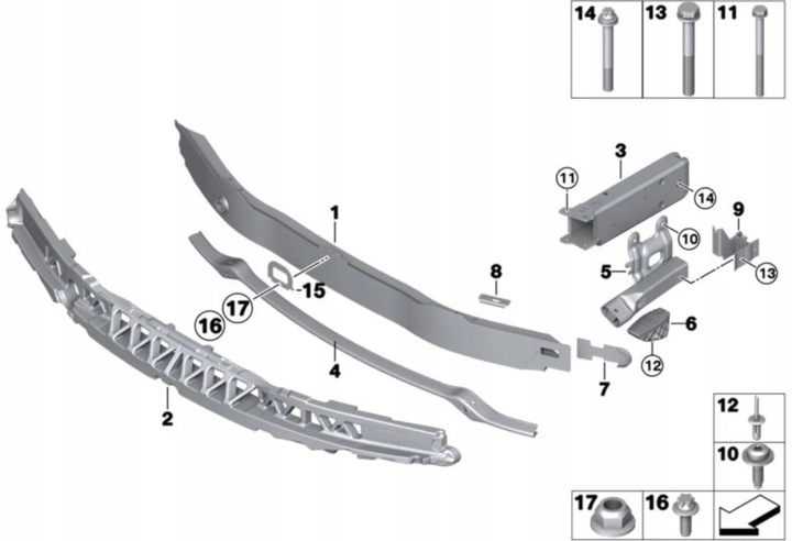 фото №10, Kpl кронштейн радиатор правые левый подножка адаптер bmw 1 f20 f21 f22 3 f30 f31