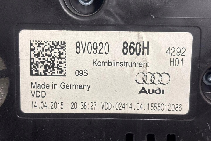 фото №8, Спидометр audi a3 sportback 8pa 8v0920860h 2.0l дизель 103kw 2015