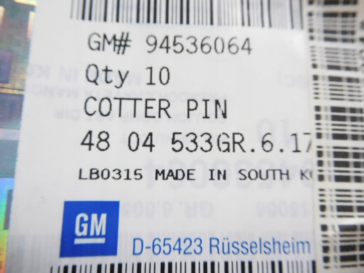 фото №6, Клипса, шарнир opel antara oem номер 94536064