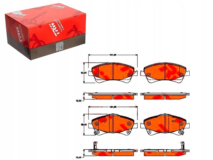 фото №1, Гальмівні колодки гальмівні trw 446502190 446502280 044650f01