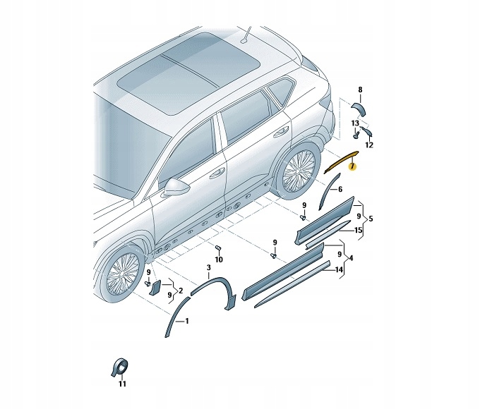 фото №1, Планка захисна крила чорний lewy-tył seat ateca oe: 575854989c9b9