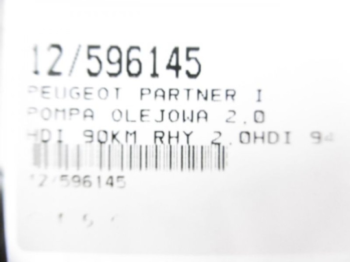 фото №9, Peugeot partner i насос масла 2,0hdi 9431291021 9638783880 rhy