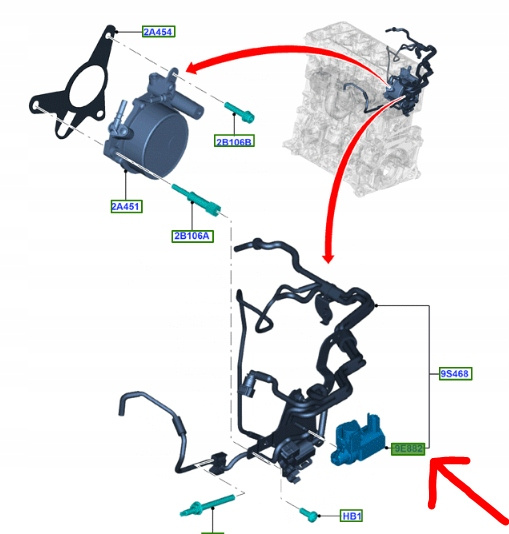 фото №12, Клапан управление вакуум egr ford 2,0td ford