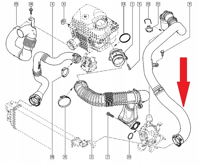 фото №2, Труба шланг турбины интеркулер movano b master iii 2.3 dci