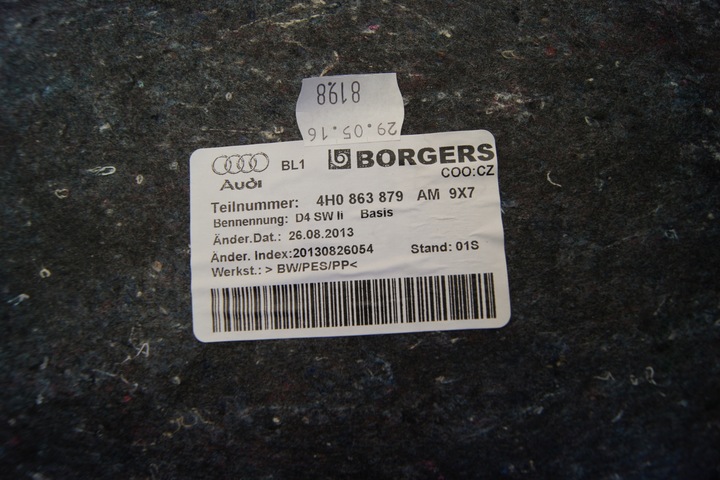 фото №5, Gd audi a8 s8 4h0 обивка салон багажника