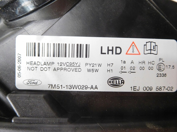 фото №7, Фара переднее правые ford focus c-max 07/11 оригинальный номер 1495650