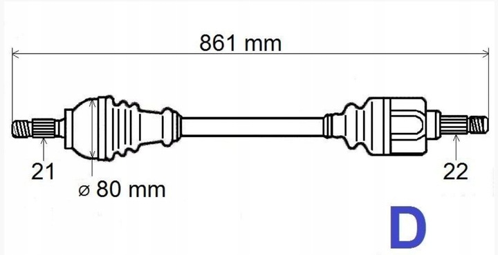 фото №2, Піввісь привідна права citro c3 1.4hdi/1.4vti 3273wg