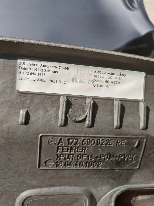 фото №9, Mercedes w172 r172 slk потолок защита стойка