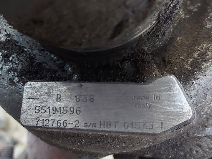фото №8, Турбонагнітач турбіна 55191596 712766-2 fiat alfa romeo lancia 1.9 jtd