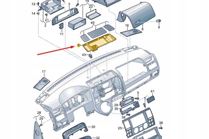 фото №9, Vw transporter t5 торпедо роздавальна верхній засіб бардачок новий оригінальна запчастина 7