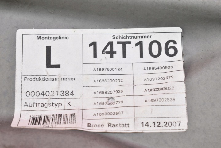 фото №7, Подъемник стекла левые перед eu a1697202779 mercedes b-klasa w245 5d hb 05-08