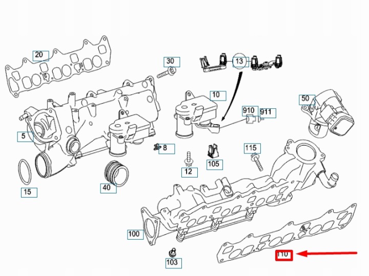 фото №10, Mercedes-benz ml w164 уплотнитель коллектора впускной a6421410580