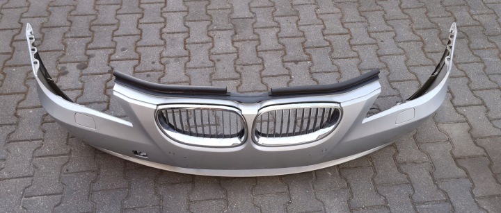фото №11, Bmw e60 e61 рестайлінг 07- бампер комплектний перед pdc галоген ґрати титан срібло