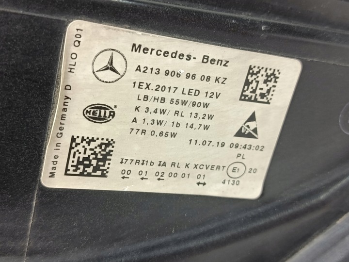 фото №10, Mercedes-benz w213 лампа фара перед e-klasa a2139069608kz led