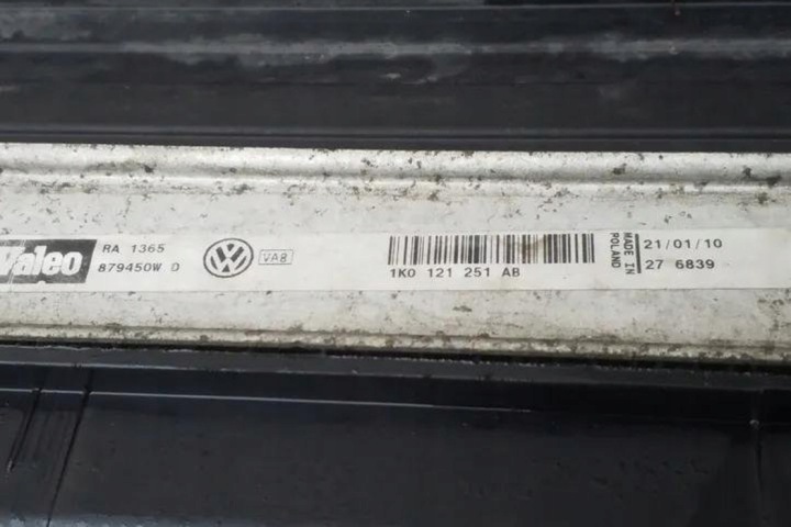 фото №8, Комплект радіатор audi tt 8j3 1k0121251ab 2.0l бензин 147kw 2010